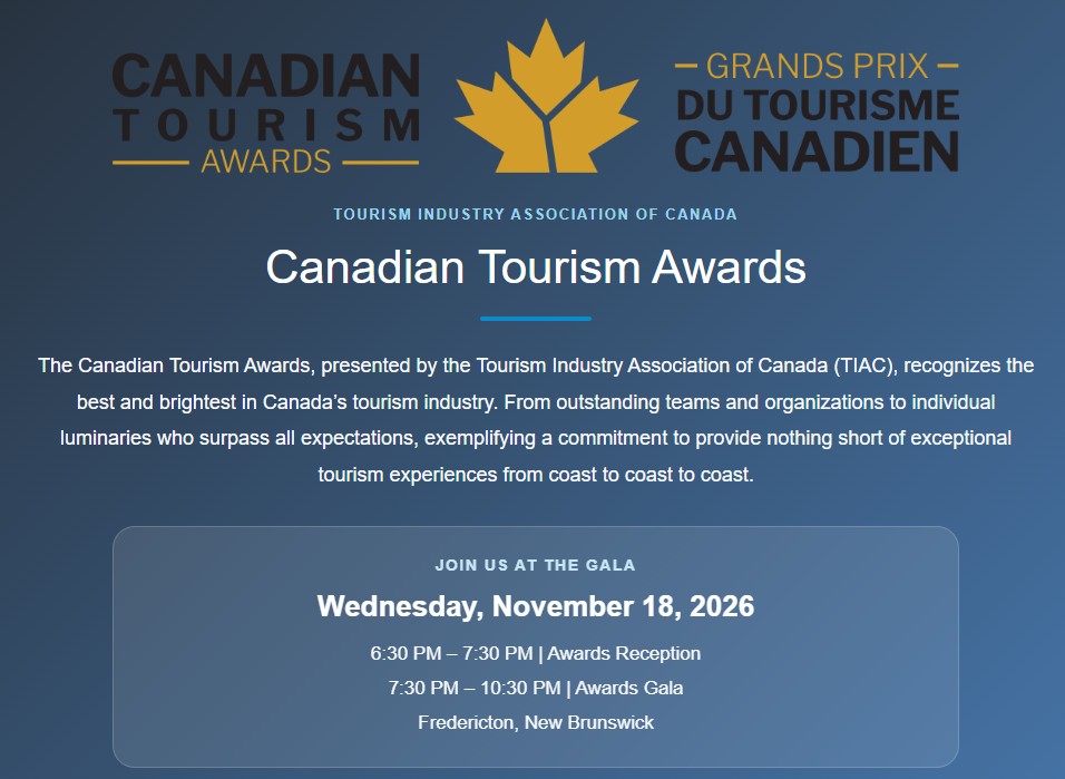September 4: Deadline for Nominations for the 2026 Canadian Tourism Awards